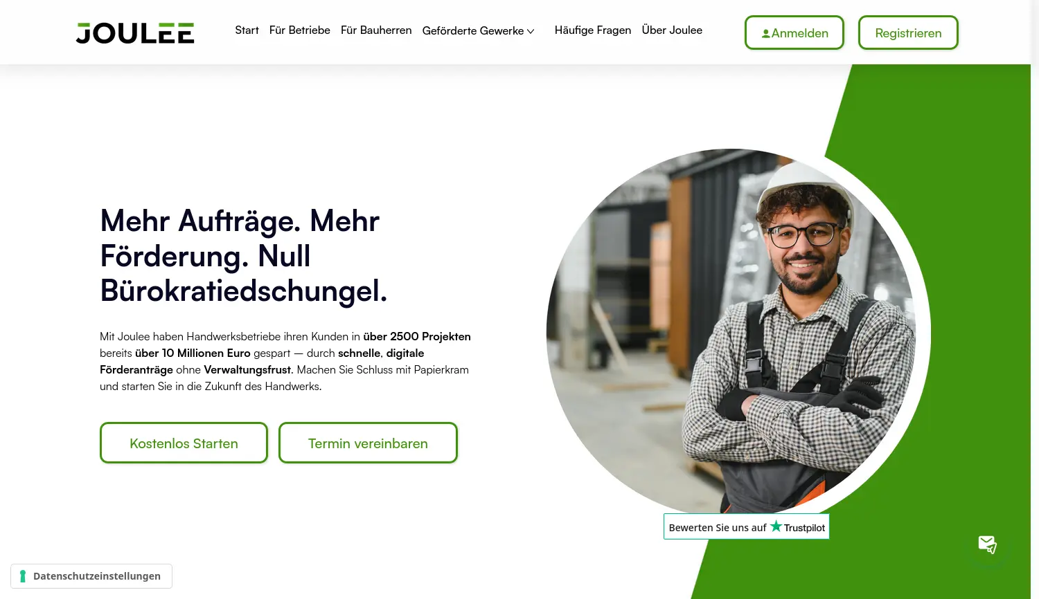 Website der Firma Joulee