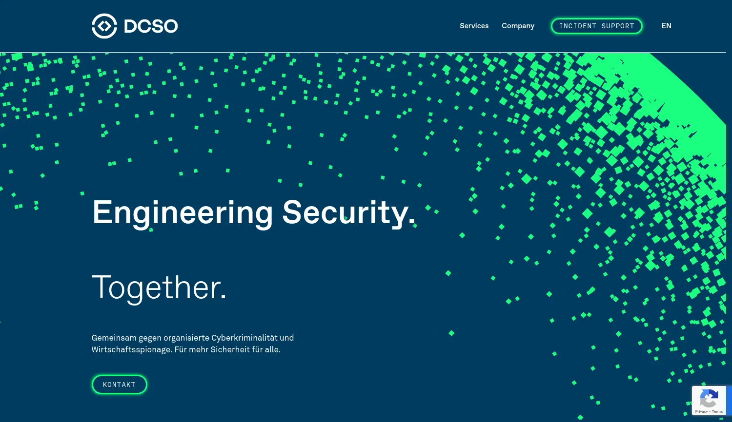 Website der Firma DCSO Deutsche Cyber-Sicherheitsorganisation GmbH