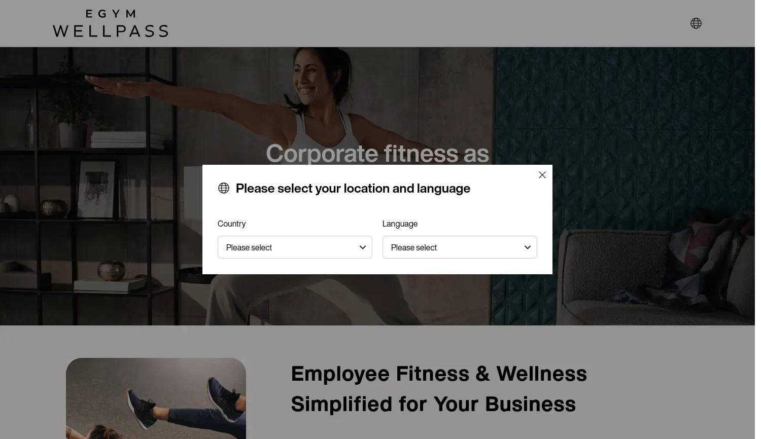 Website der Firma EGYM Wellpass GmbH