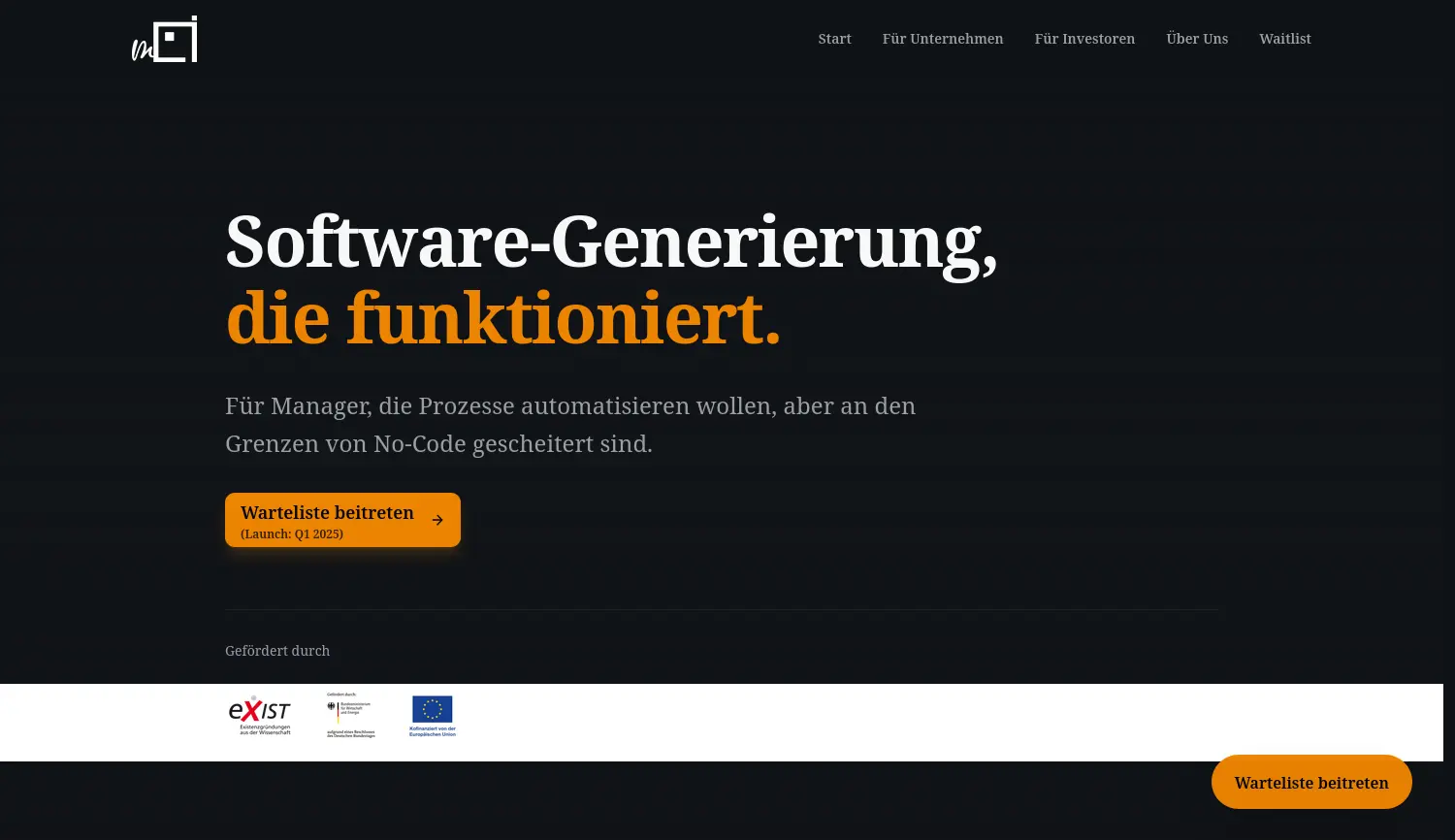 Website der Firma Modulare Adaptive Intelligenz (mAI) UG (haftungsbeschränkt) i.G.