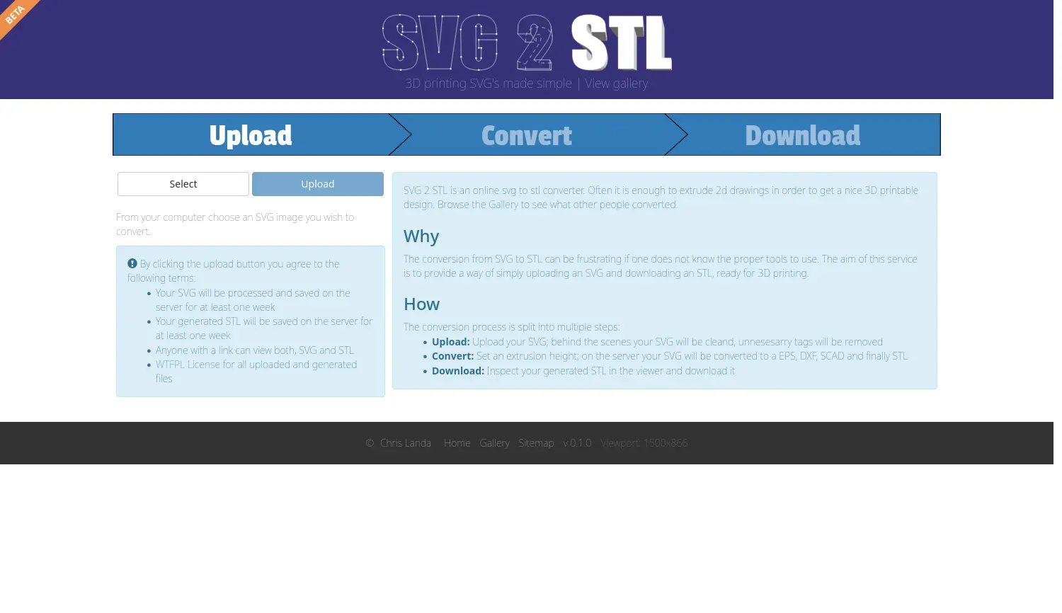 Website der Firma SVG 2 STL