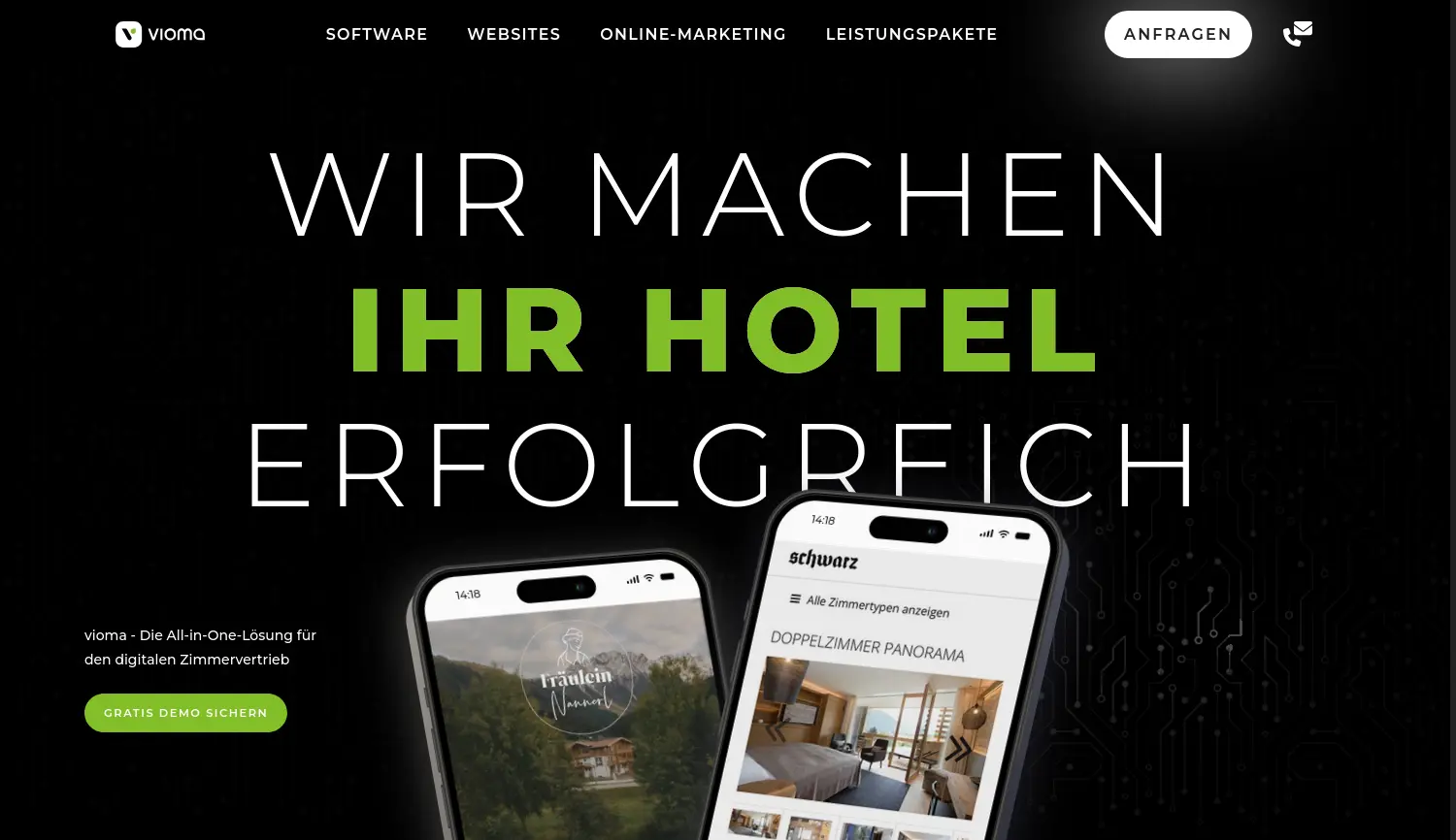 Website der Firma vioma GmbH