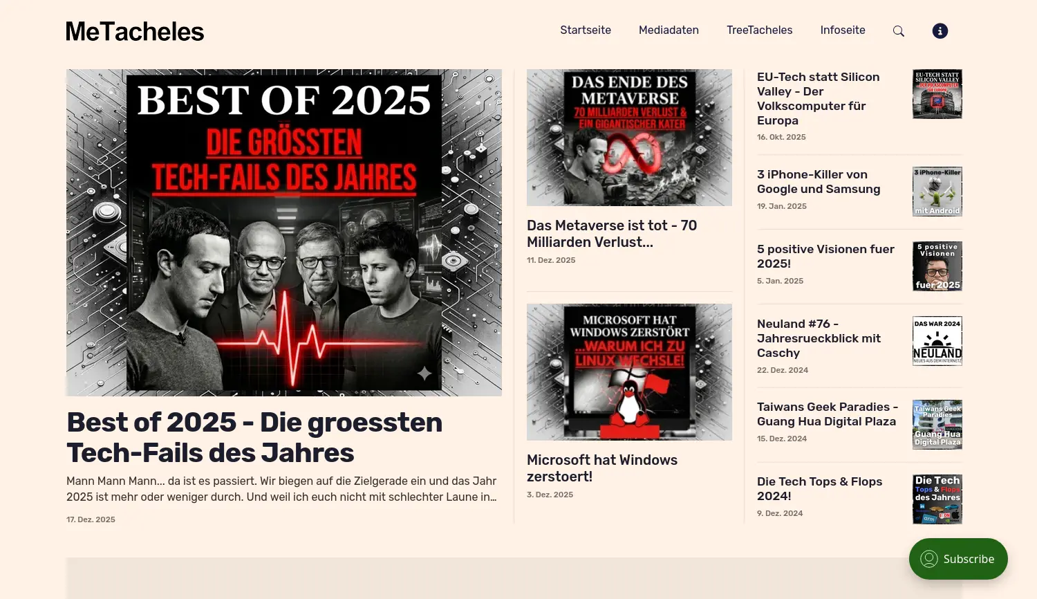 Website der Firma MeTacheles