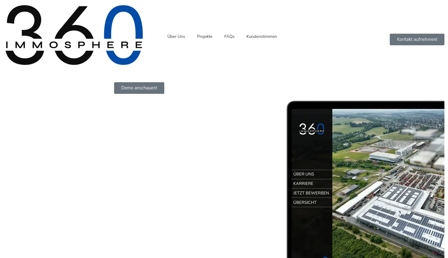 Website der Firma Immosphere360 Hamers & Trodler GbR