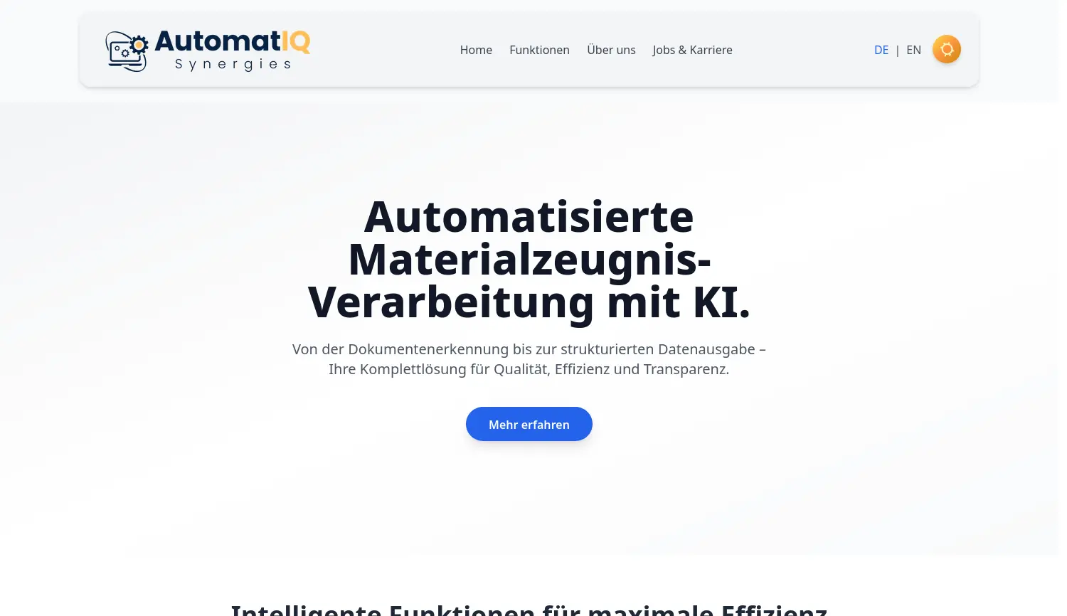 Website der Firma AutomatIQ Synergies GmbH