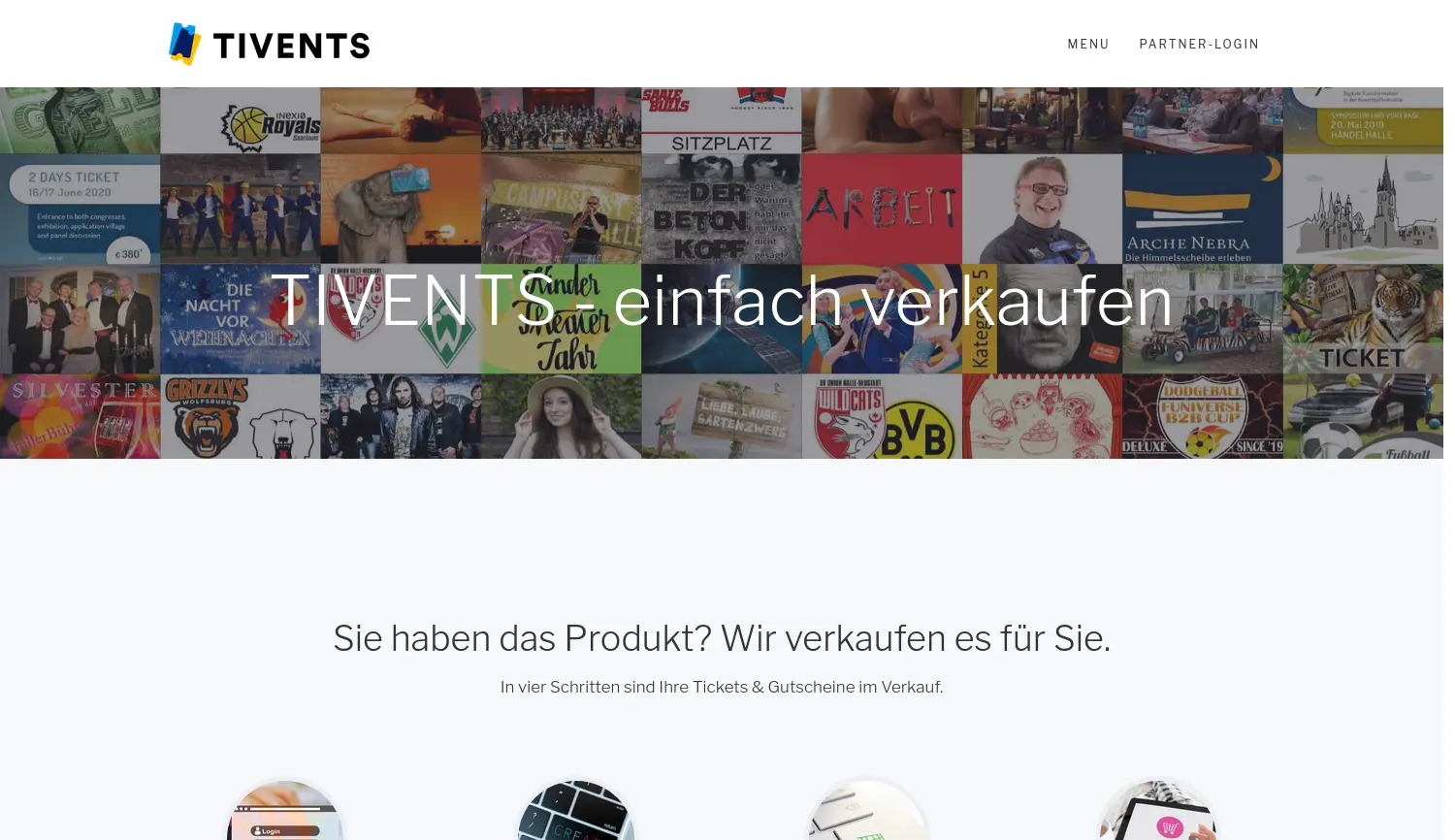 Website der Firma TIVENTS GmbH