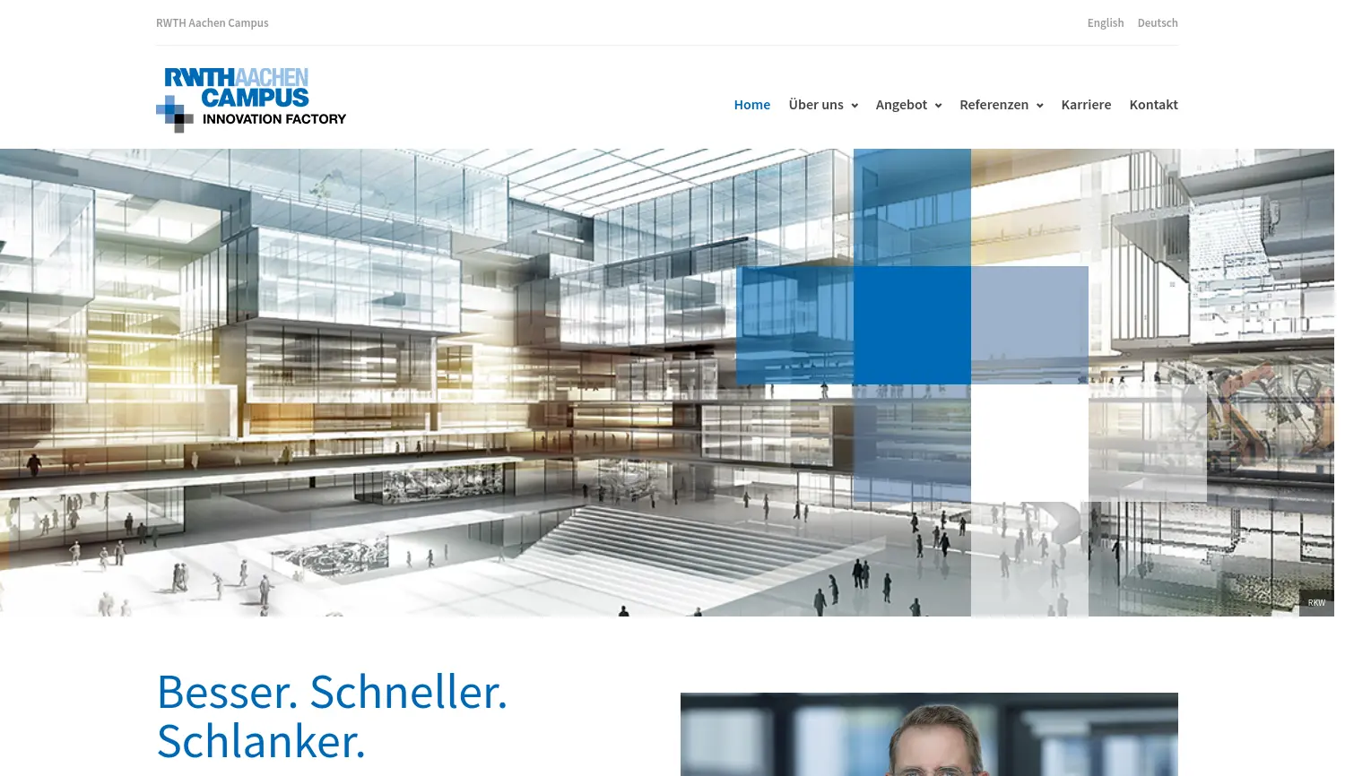 Website der Firma Innovation Factory Aachen GmbH