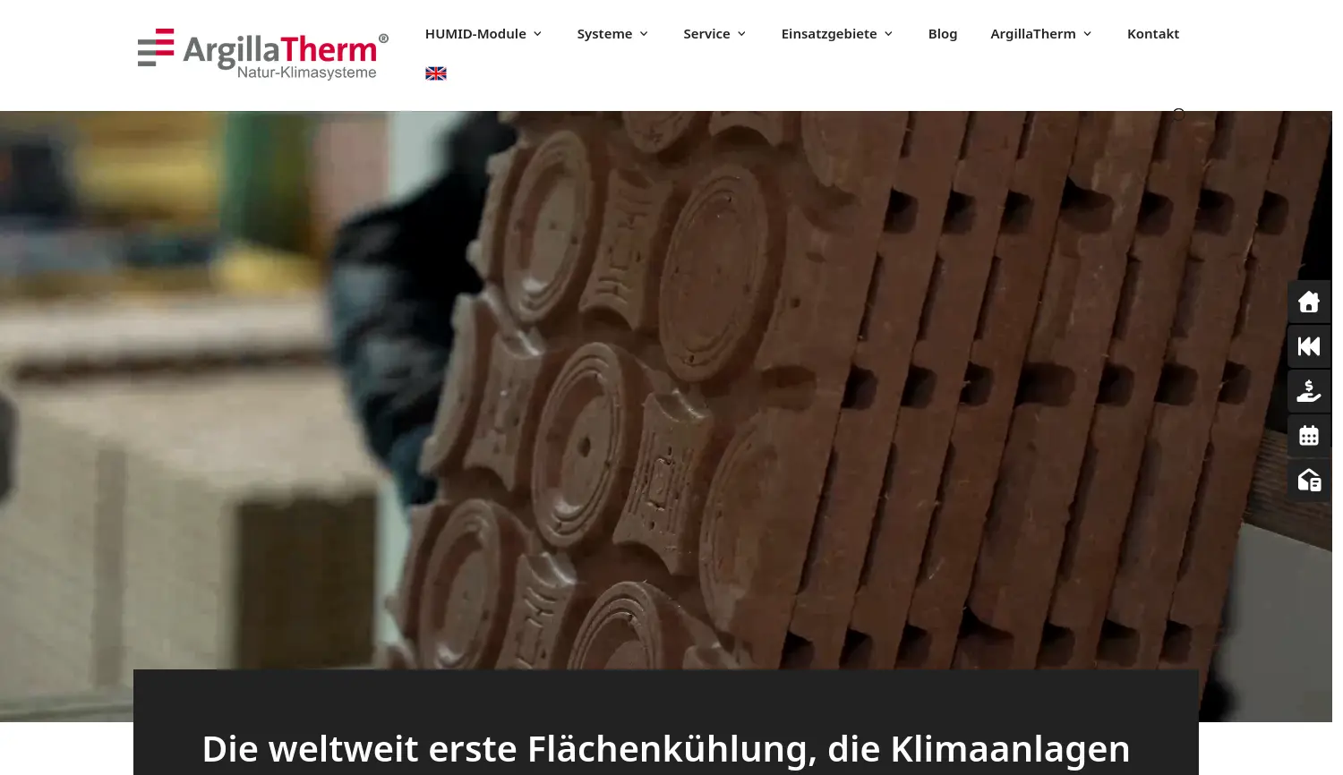 Website der Firma ArgillaTherm GmbH