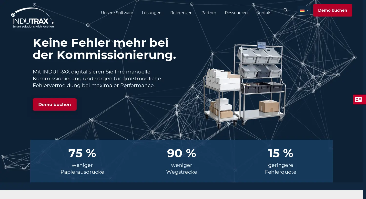 Website der Firma INDUTRAX GmbH