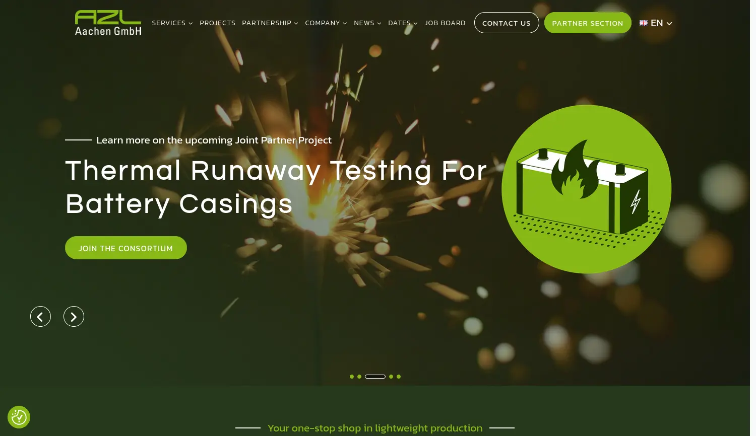 Website der Firma AZL Aachen GmbH