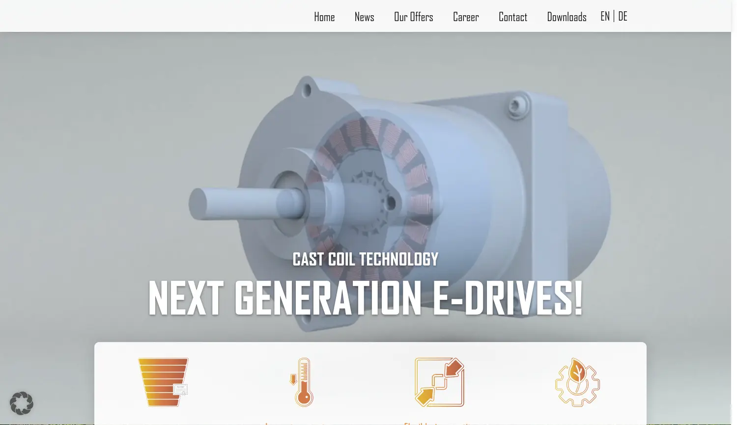 Website der Firma Cast Coil GmbH