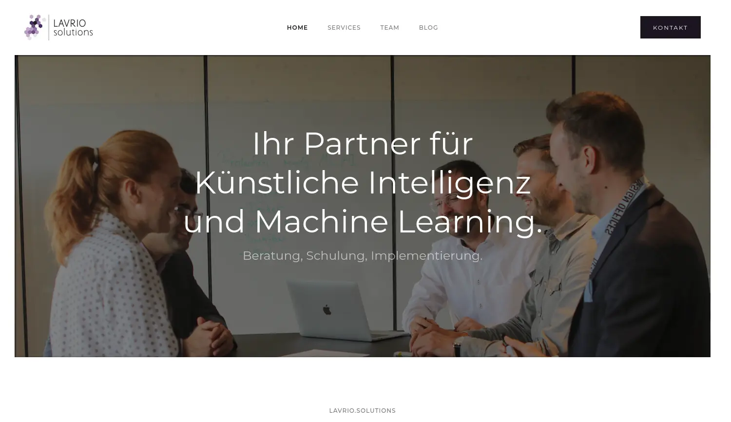 Website der Firma LAVRIO.solutions GmbH