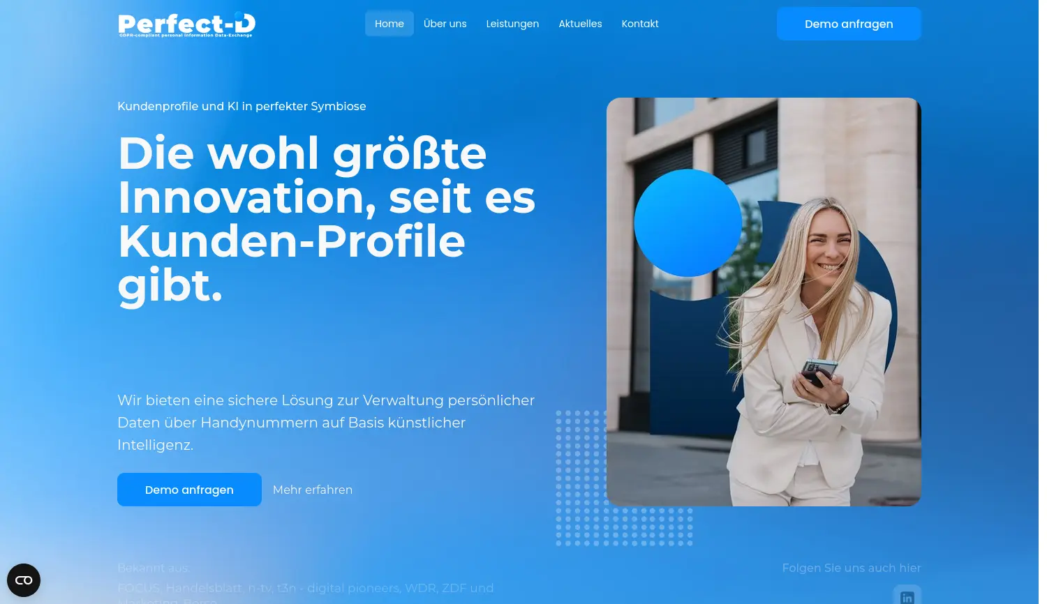 Website der Firma Perfect-iD GmbH
