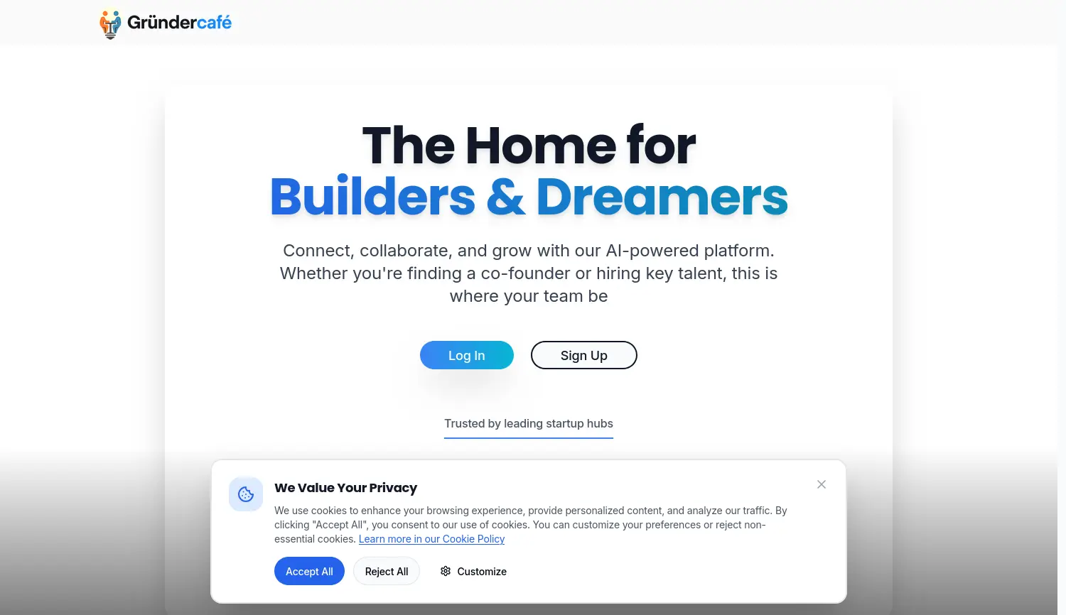 Website der Firma GründerCafe