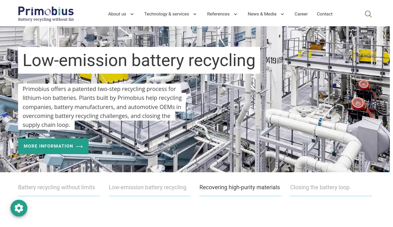 Website der Firma Primobius GmbH