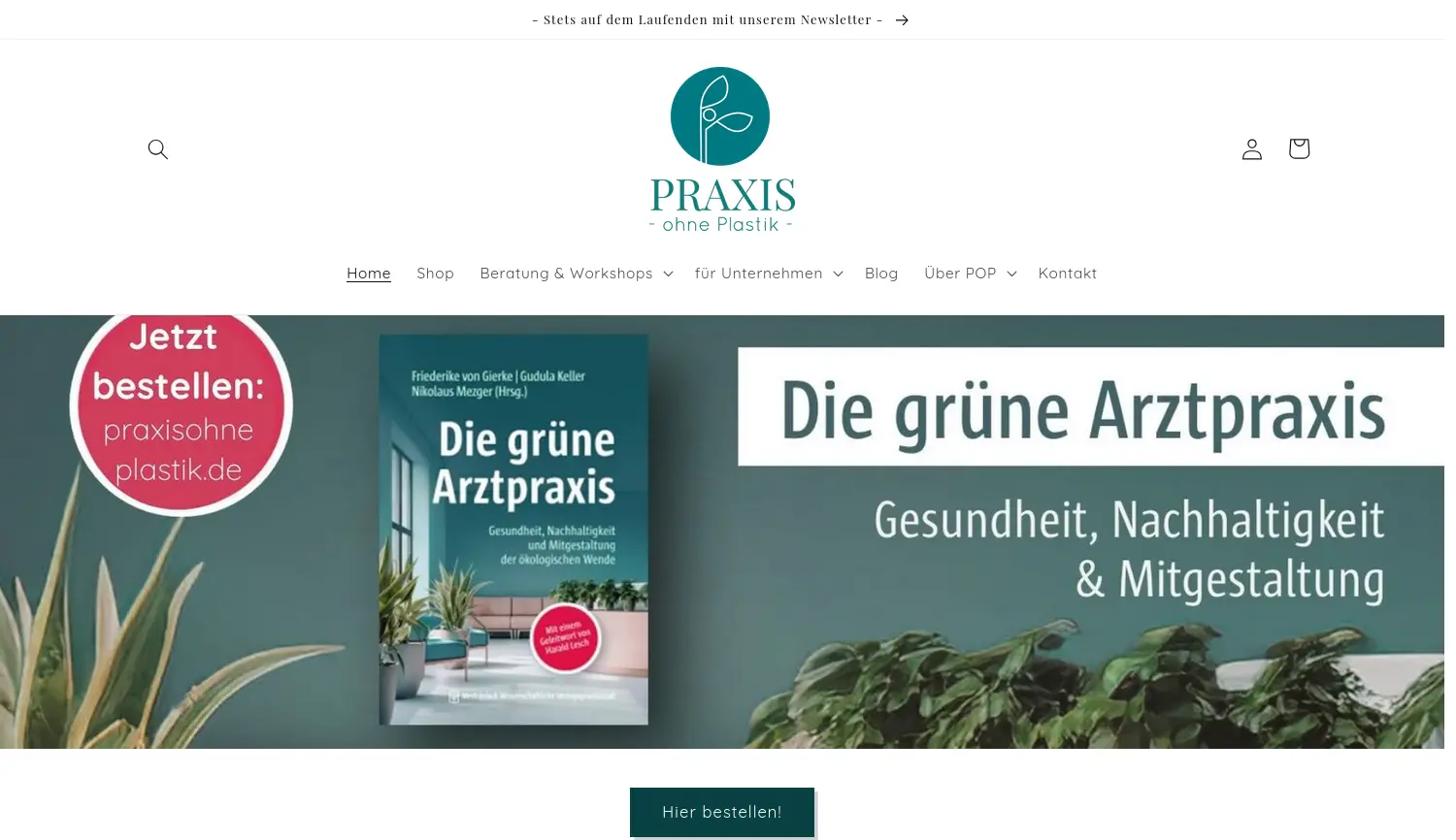 Website der Firma Nora Stroetzel Praxis ohne Plastik
