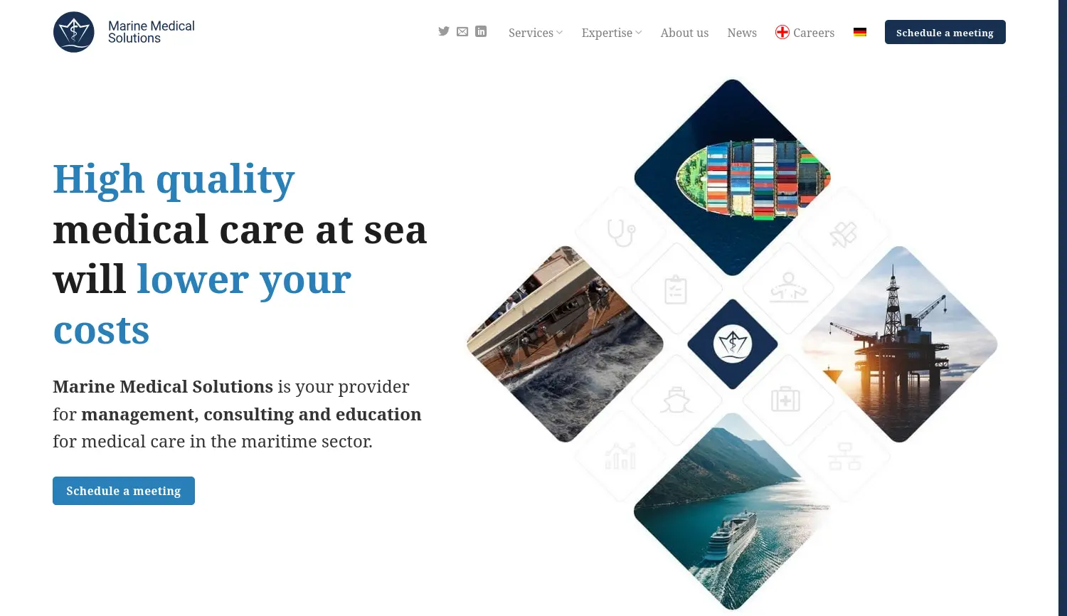 Website der Firma Marine Medical Solutions GmbH