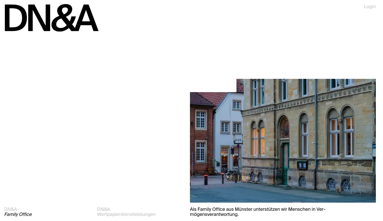 Website der Firma DN&A Family Office GmbH