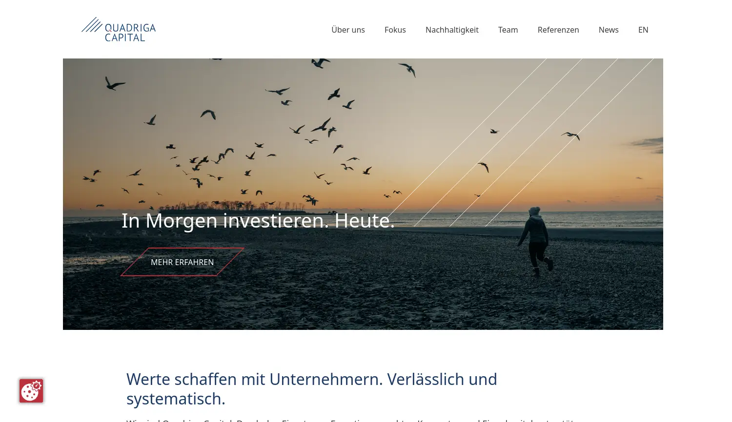 Website der Firma Quadriga Capital Eigenkapitalberatung GmbH
