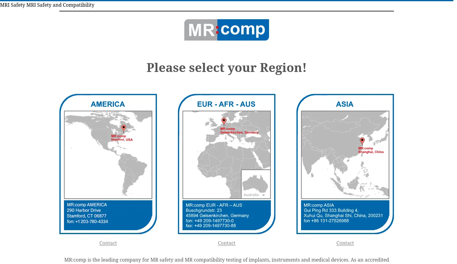 Website der Firma MR:comp GmbH