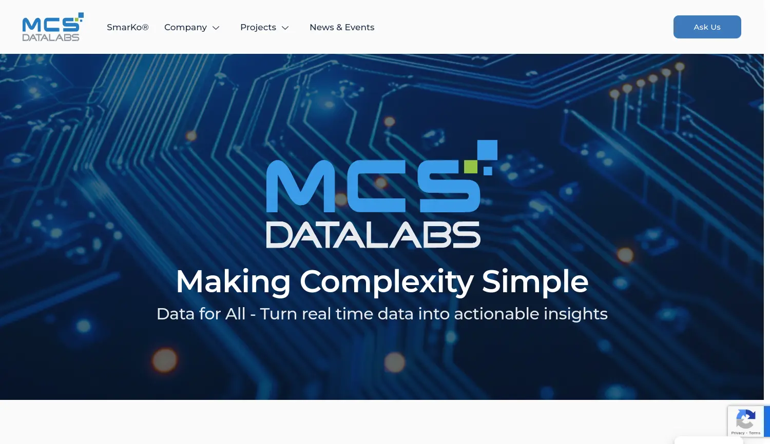 Website der Firma MCS Data Labs GmbH