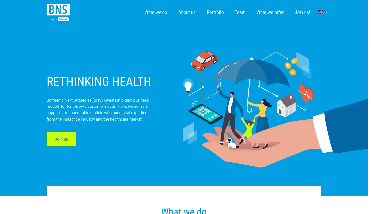 Website der Firma Barmenia Next Strategies GmbH