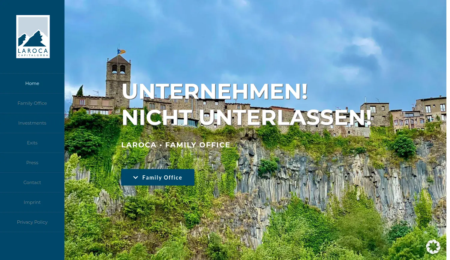 Website der Firma LA ROCA Capital GmbH