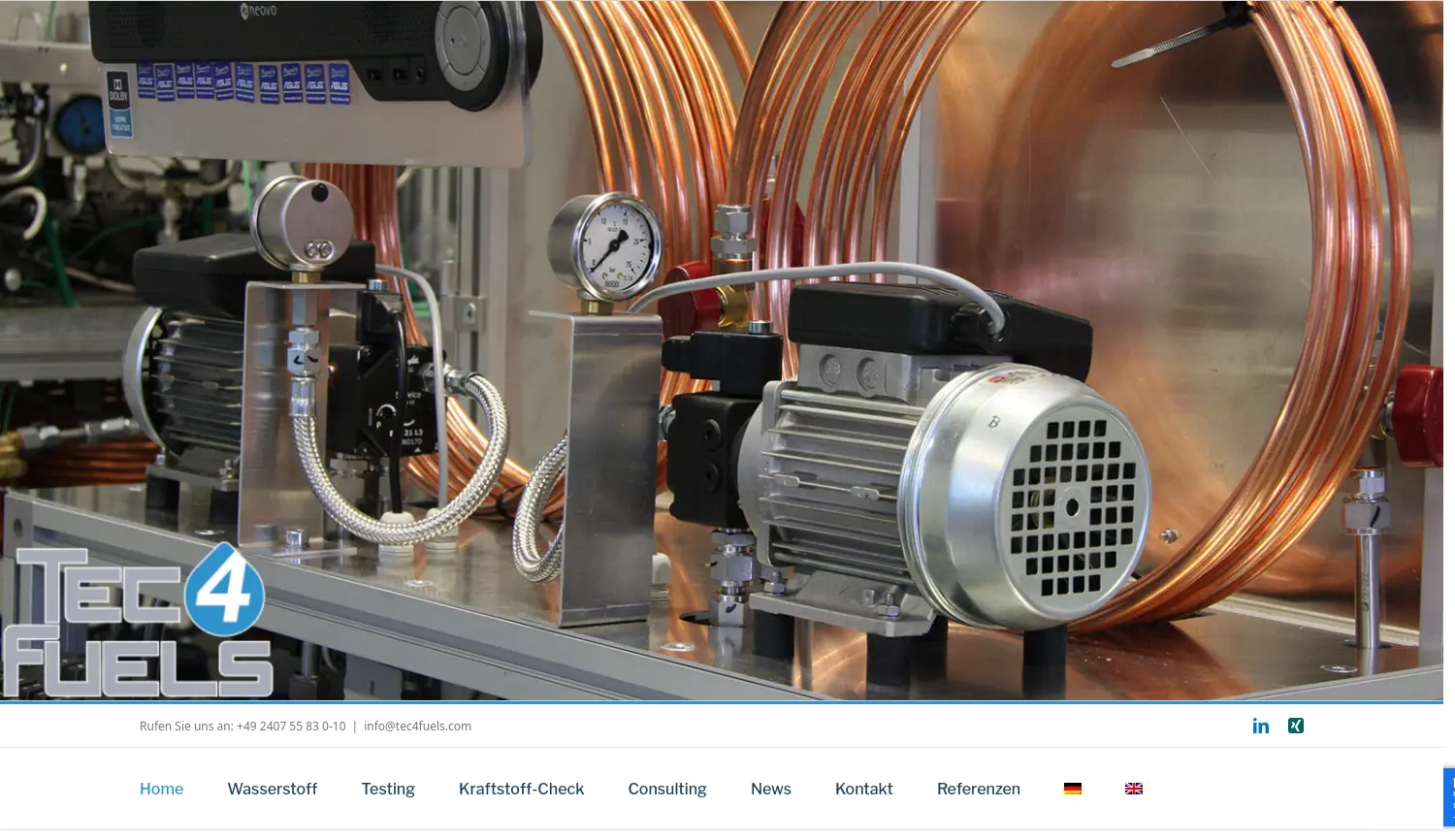 Website der Firma TEC4FUELS GmbH