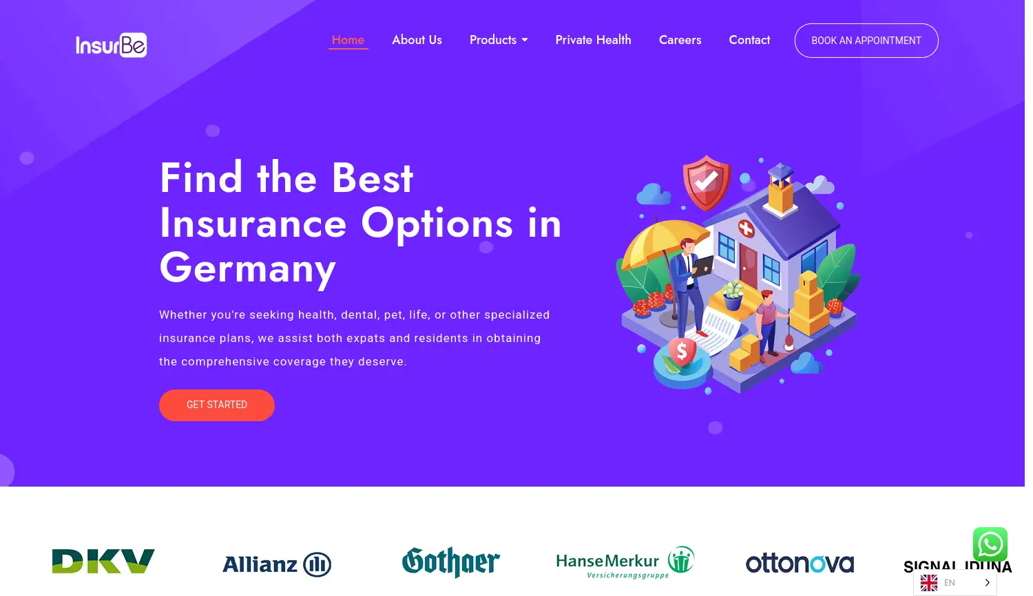 Website der Firma Insurbe GmbH