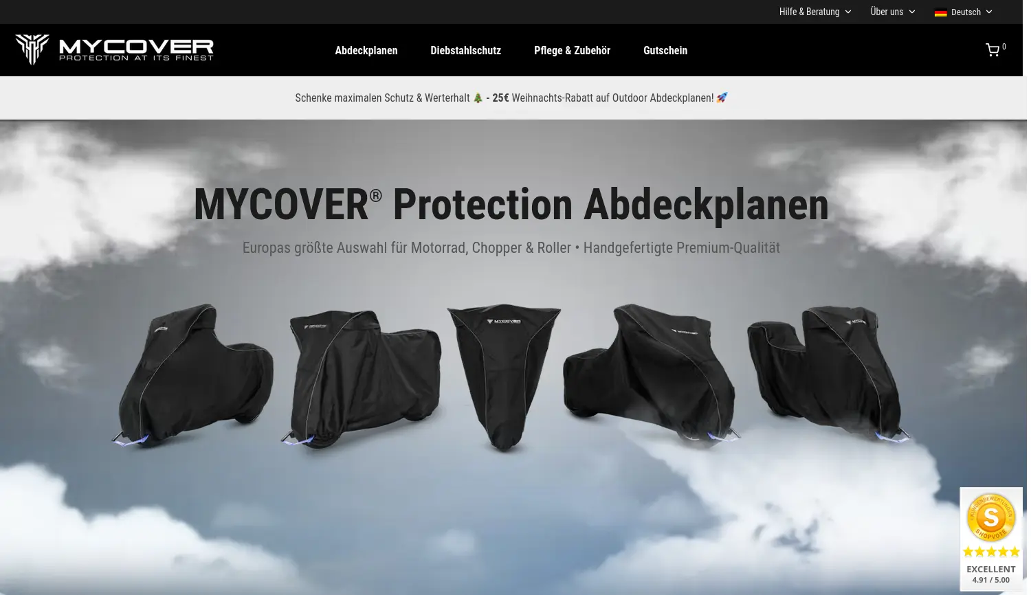 Website der Firma MYCOVER