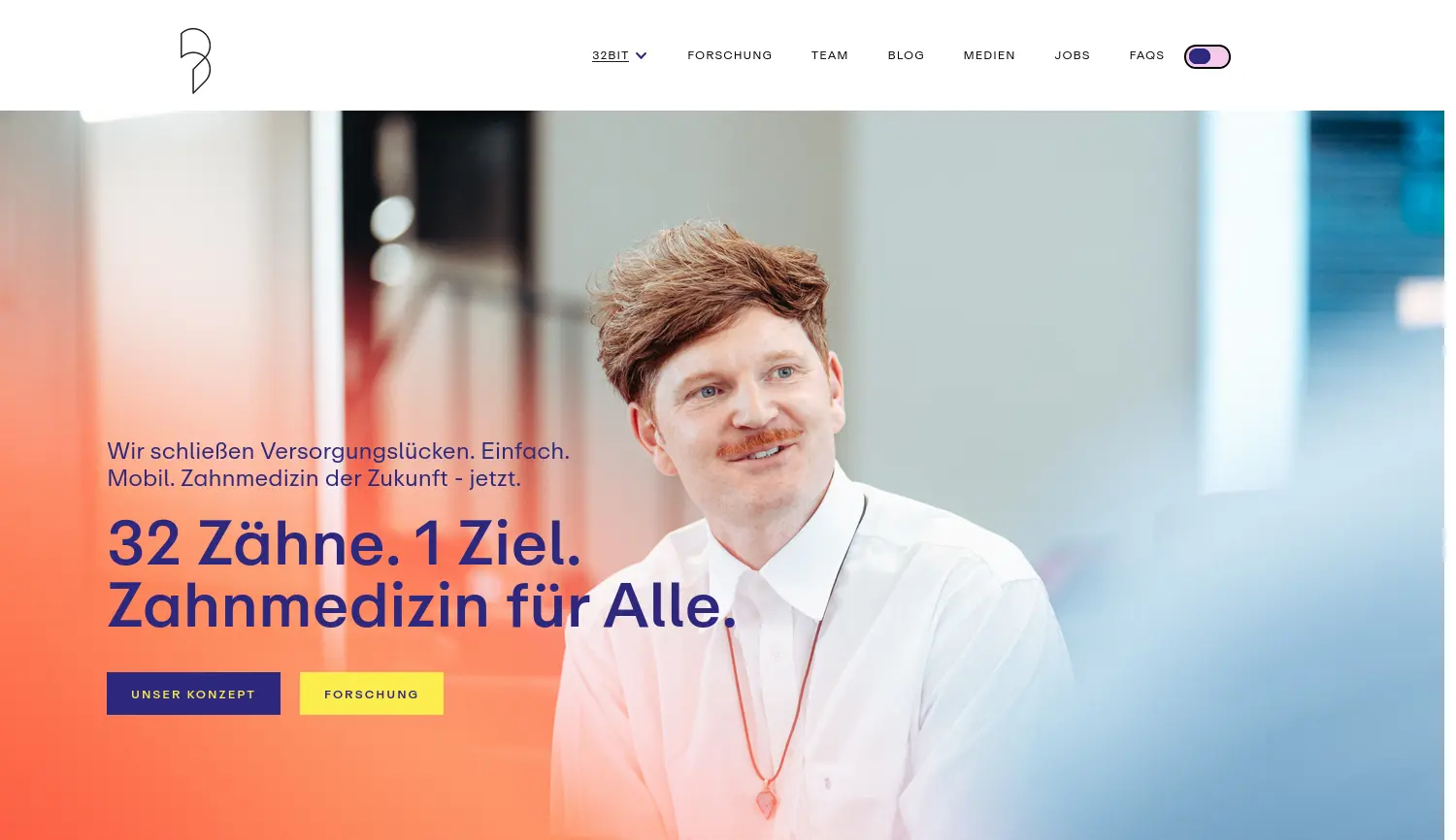 Website der Firma 32bit Mobile Medizin GmbH
