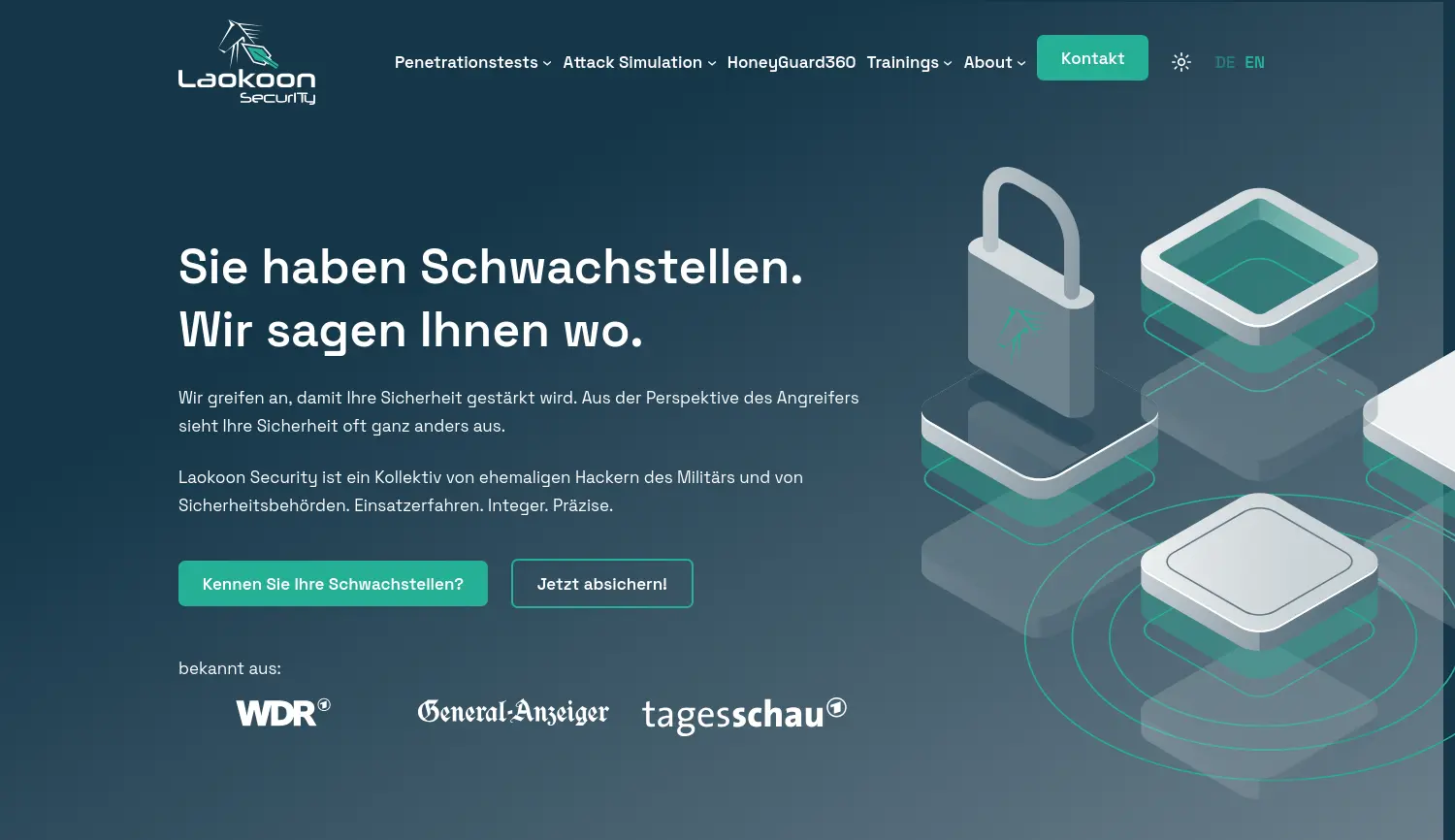 Website der Firma Laokoon SecurITy GmbH