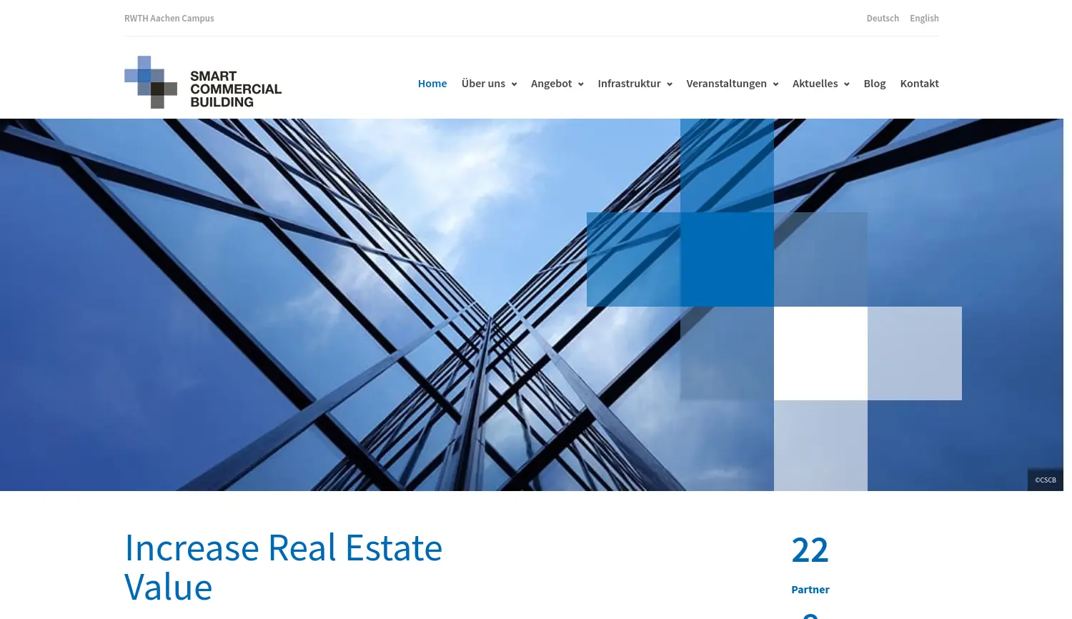 Website der Firma Center Smart Commercial Building (CSCB)