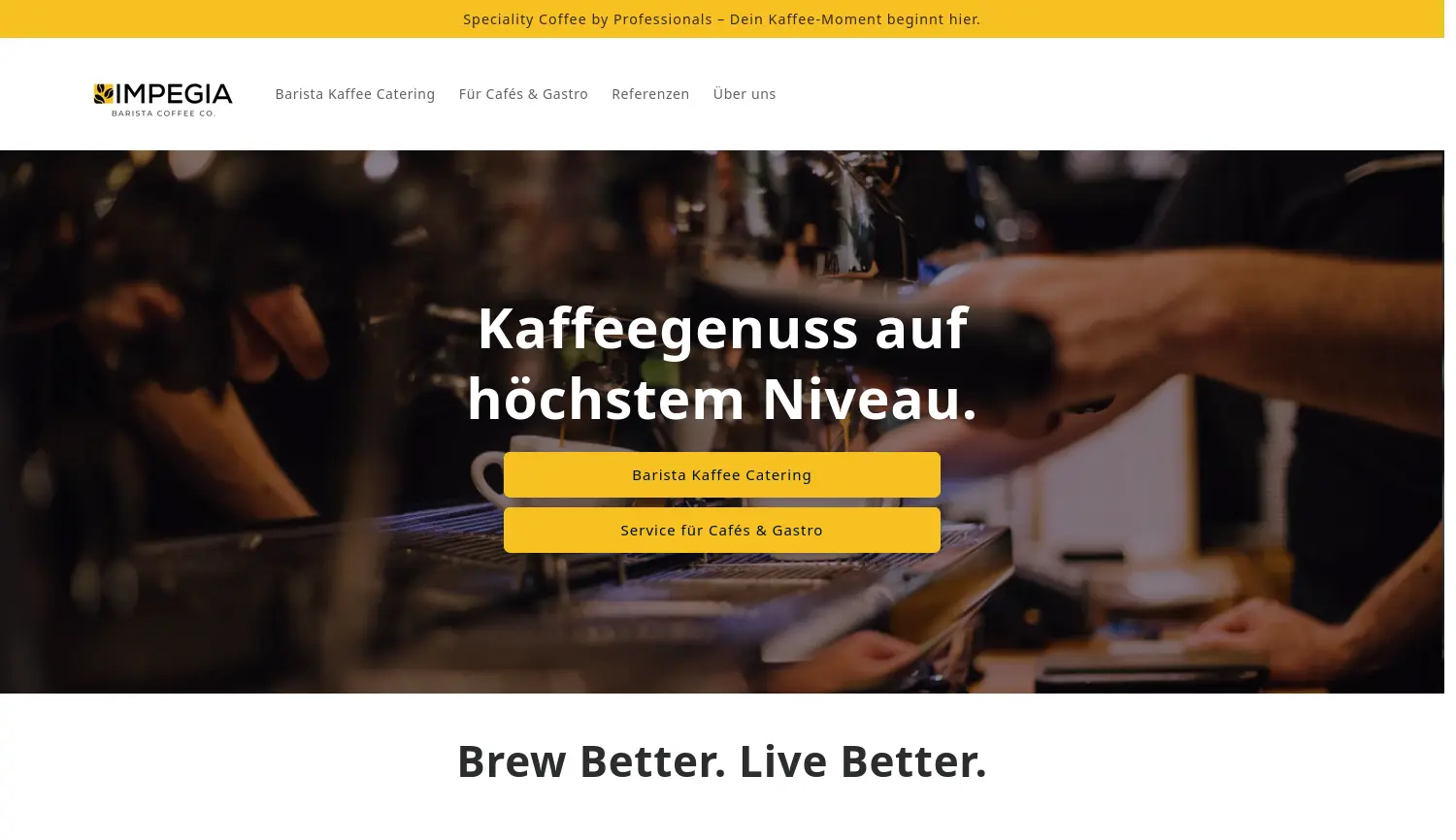Website der Firma IMPEGIA GmbH