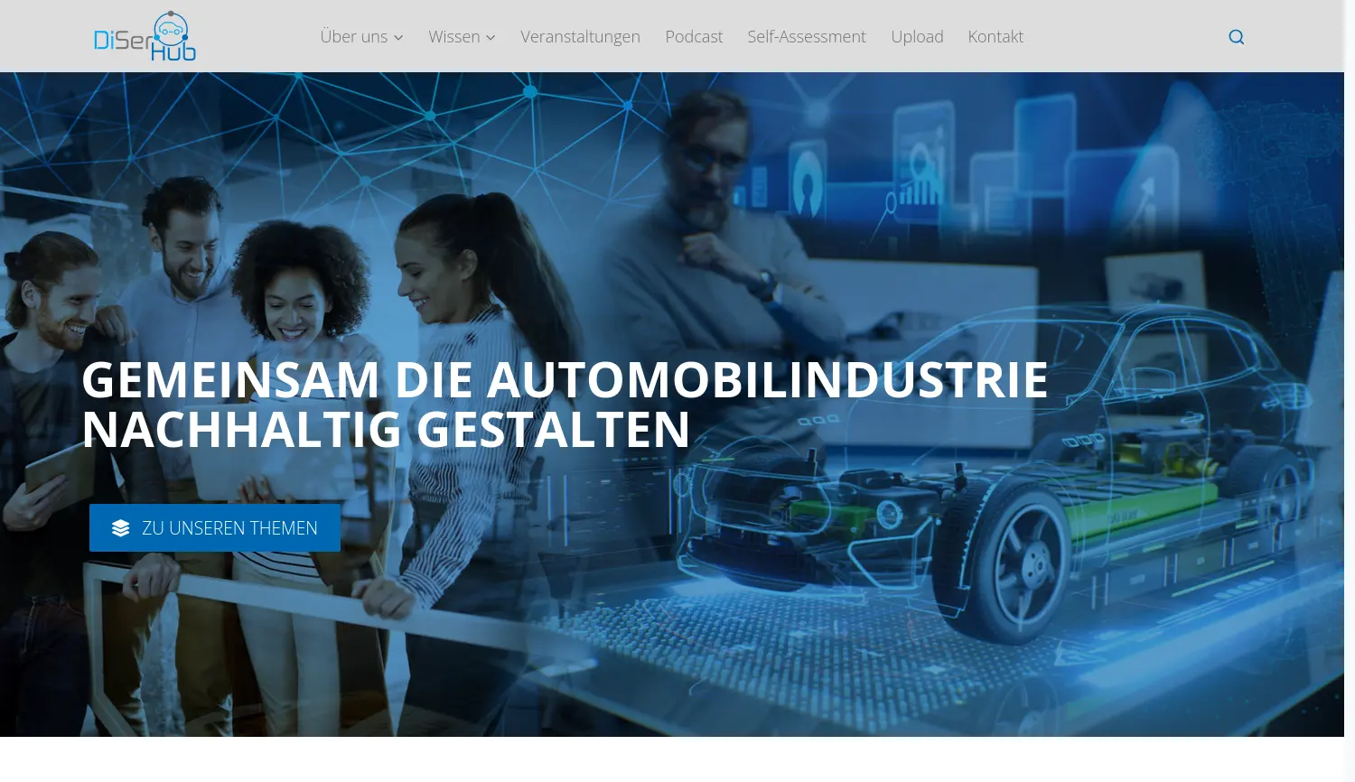 Website der Firma DiSerHub - Digital Service Business Transformation Hub