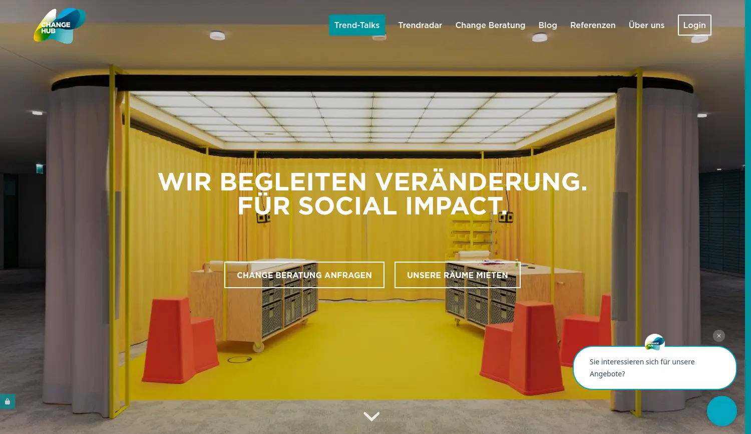 Website der Firma Change Hub GmbH