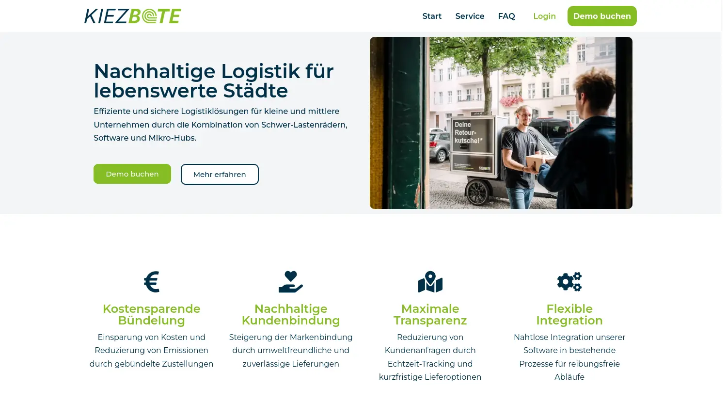 Website der Firma Kiezbote GmbH