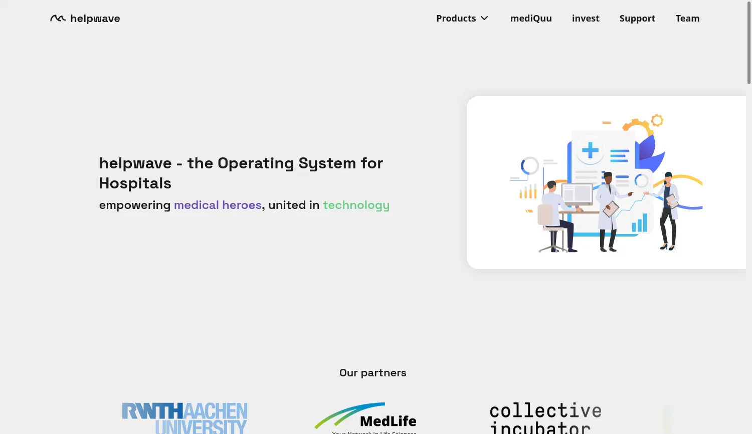 Website der Firma helpwave GmbH