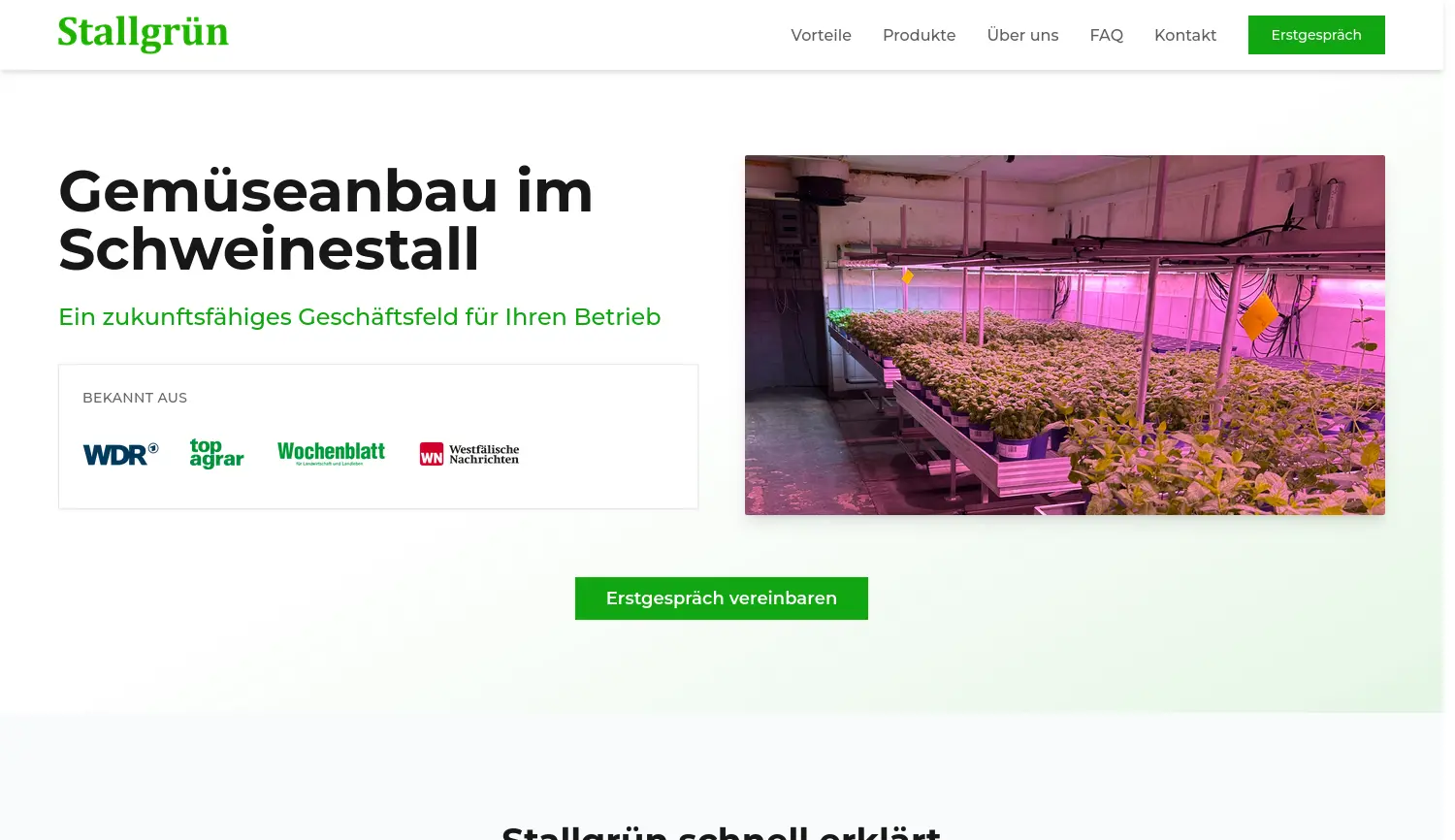 Website der Firma Stallgrün UG (haftungsbeschränkt)