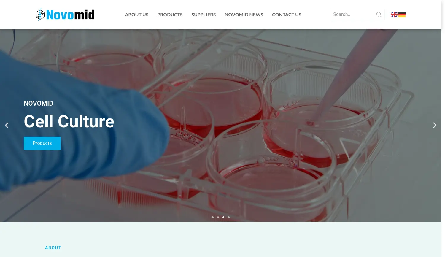 Website der Firma Novomid Diagnostica