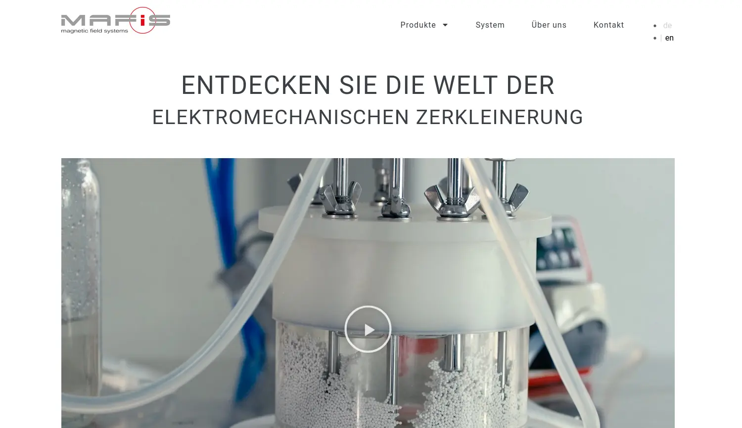 Website der Firma MAFiS – Magnetic Field Systems