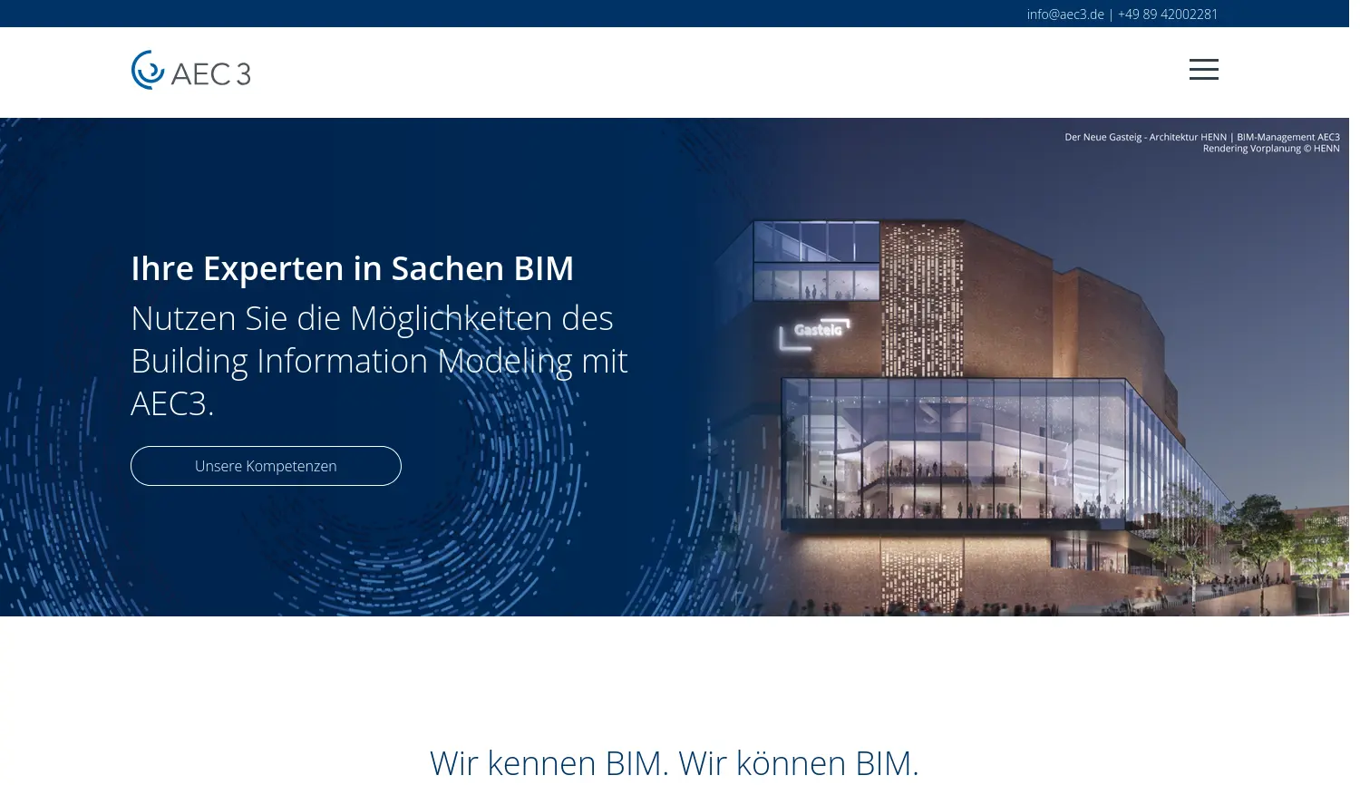 Website der Firma AEC3 Deutschland GmbH