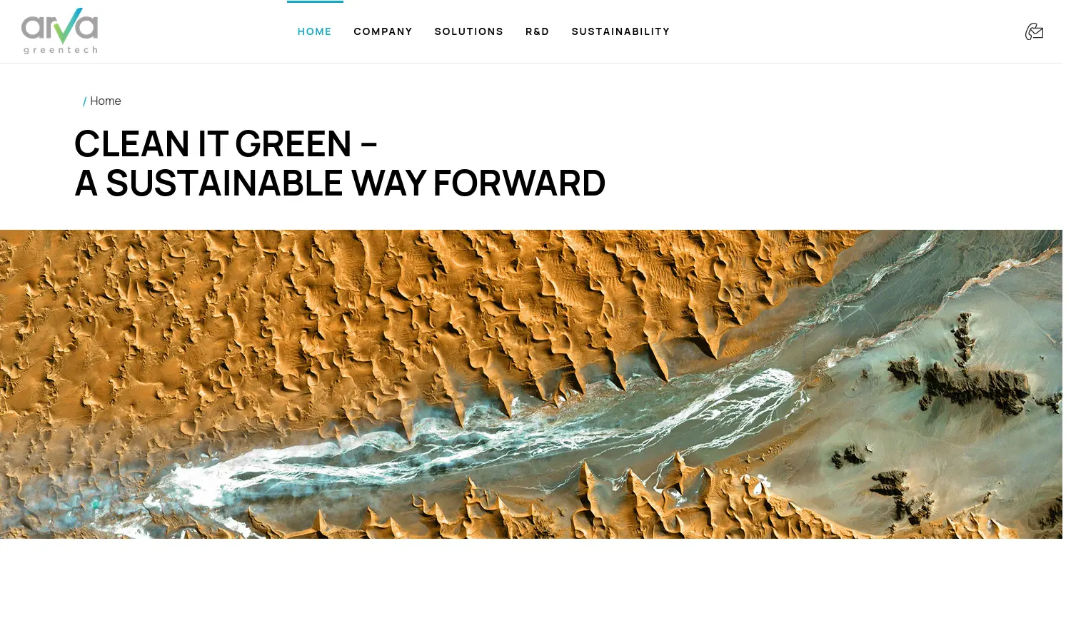 Website der Firma Arva Greentech