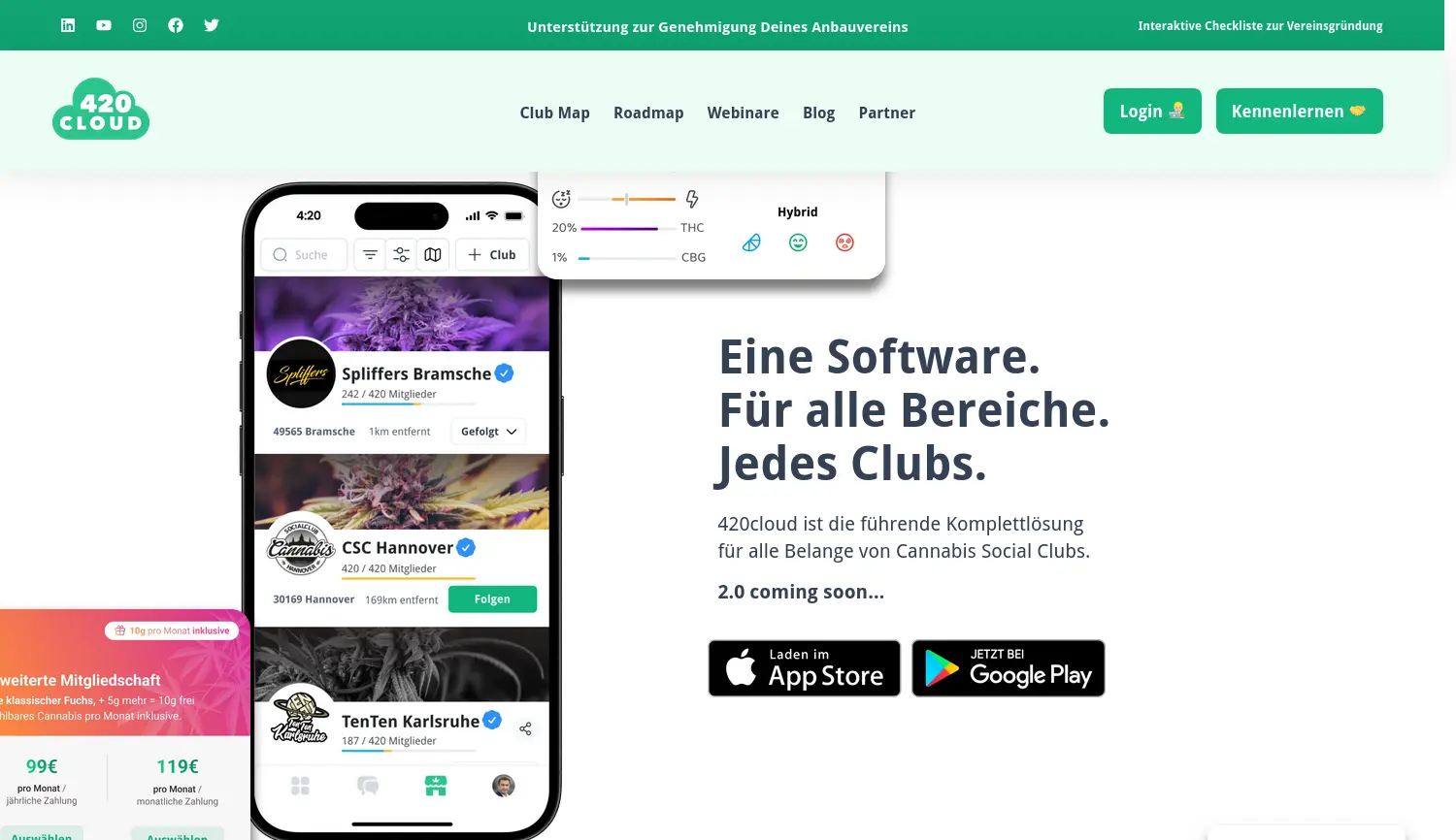 Website der Firma 420Cloud GmbH