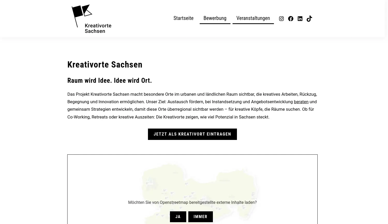 Website der Firma Landesverband der Kultur- und Kreativwirtschaft Sachsen e.V.