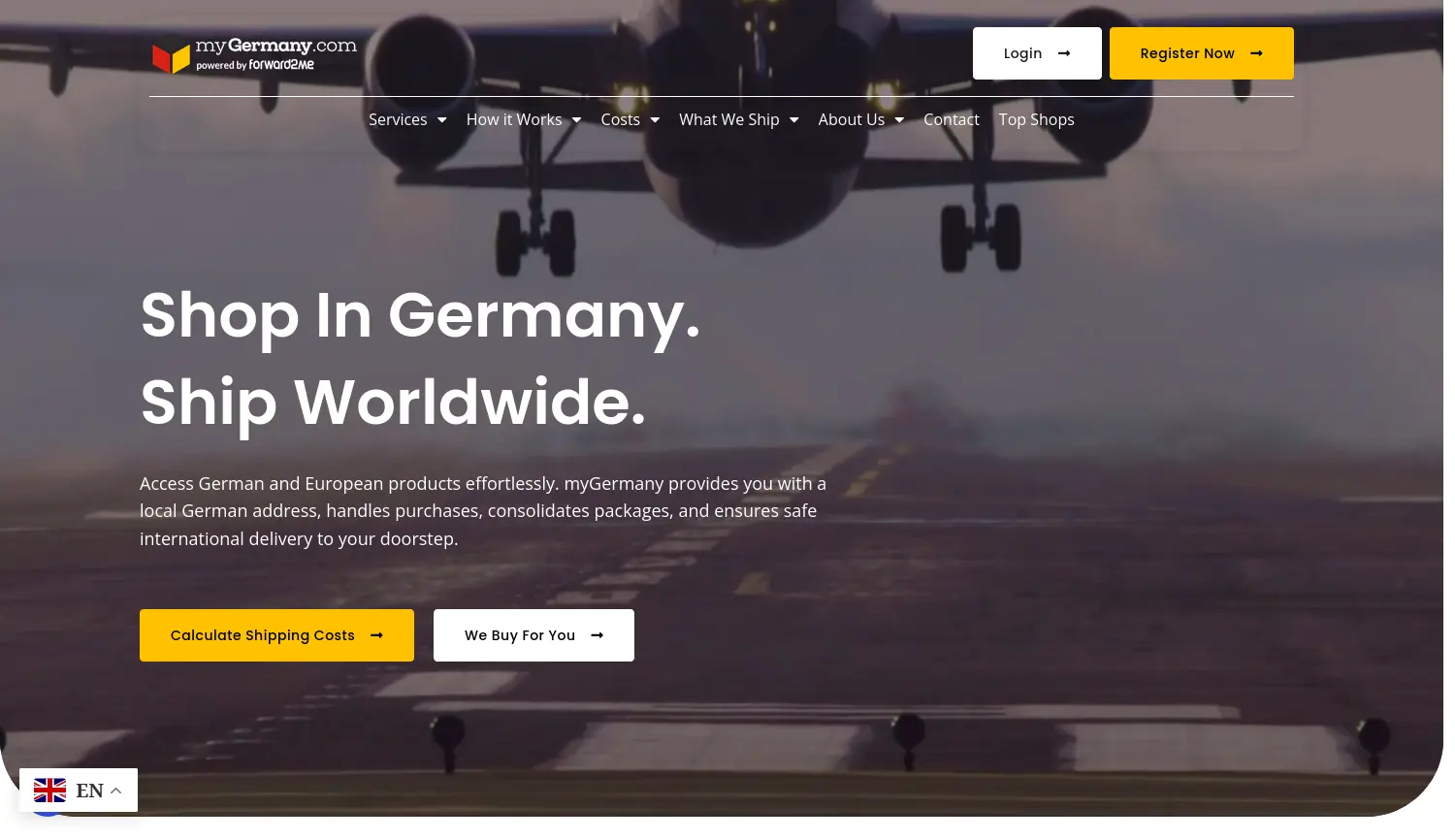 Website der Firma myGermany GmbH