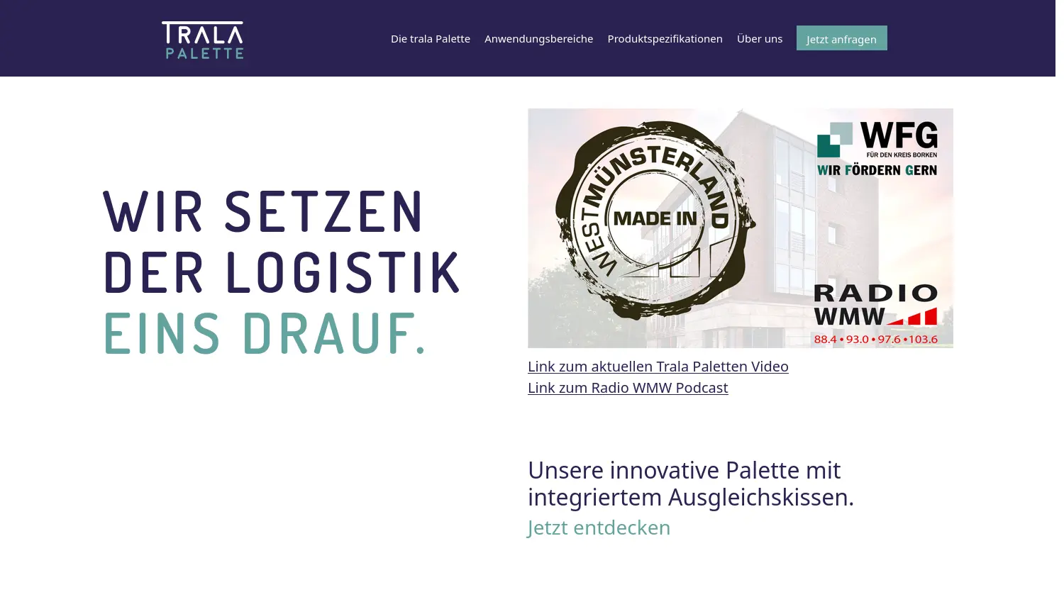 Website der Firma trala innovation GmbH