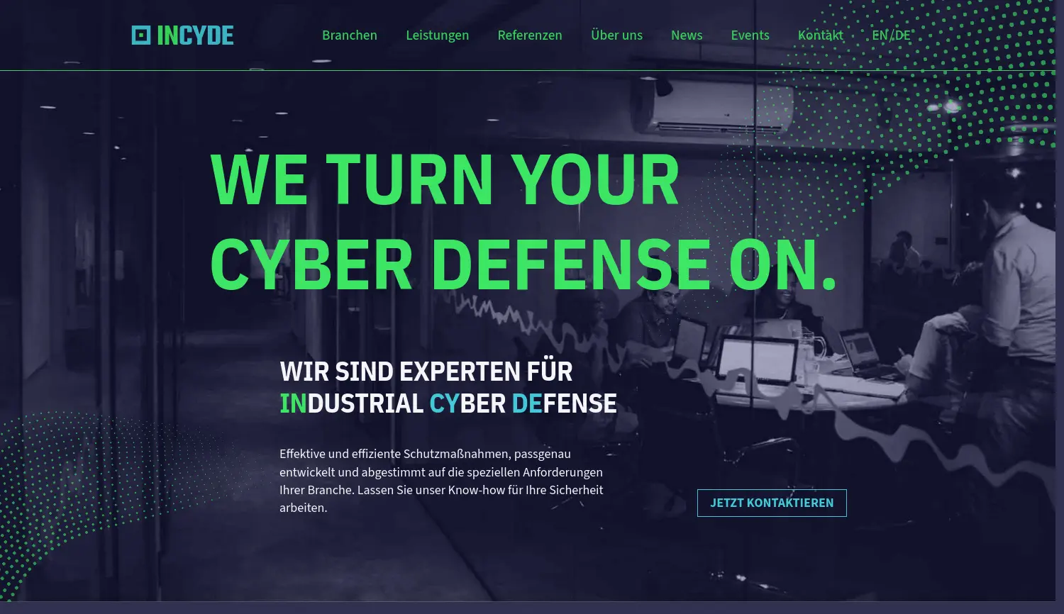 Website der Firma INCYDE GmbH