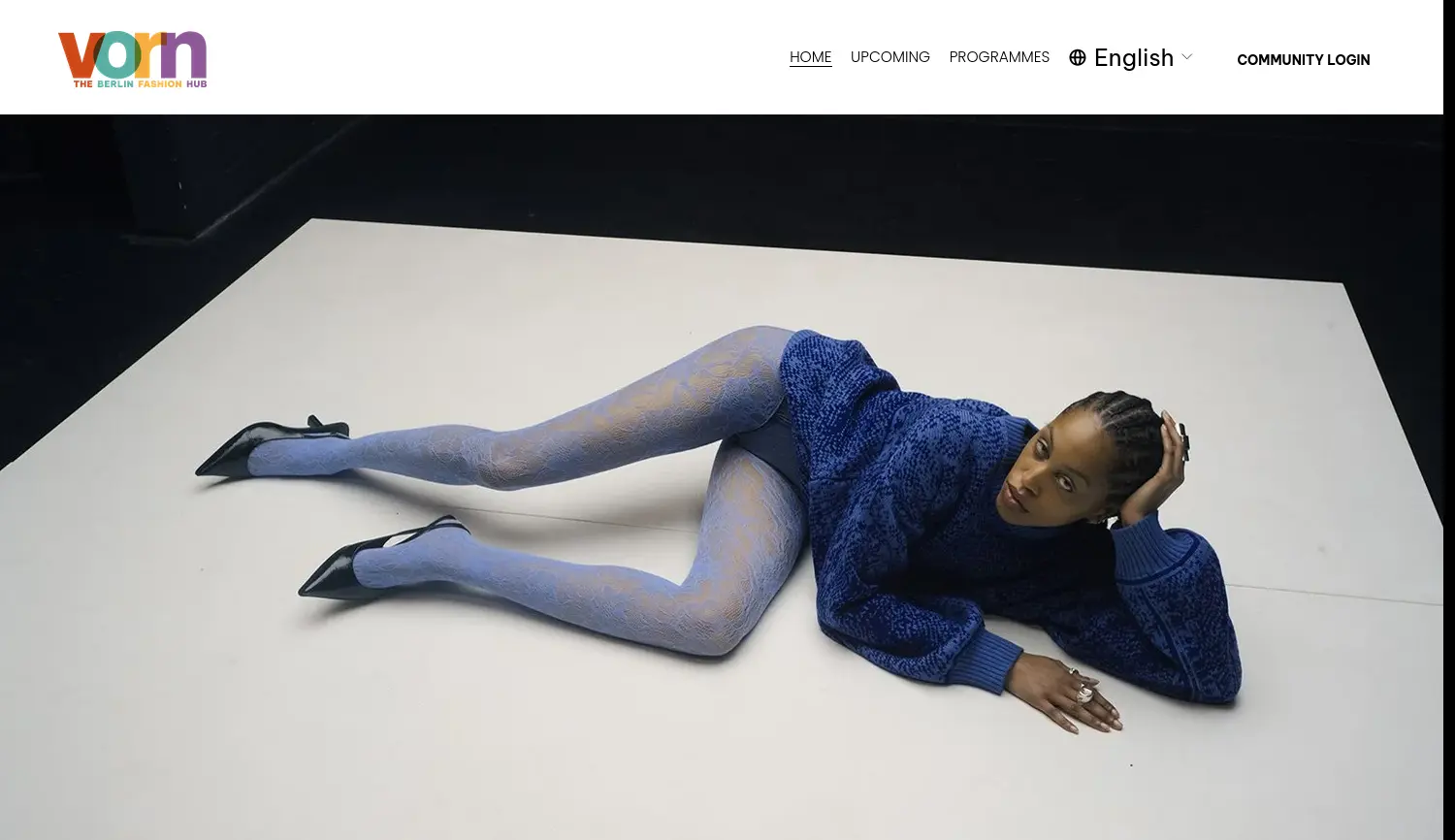 Website der Firma VORN eG – The Berlin Fashion Hub