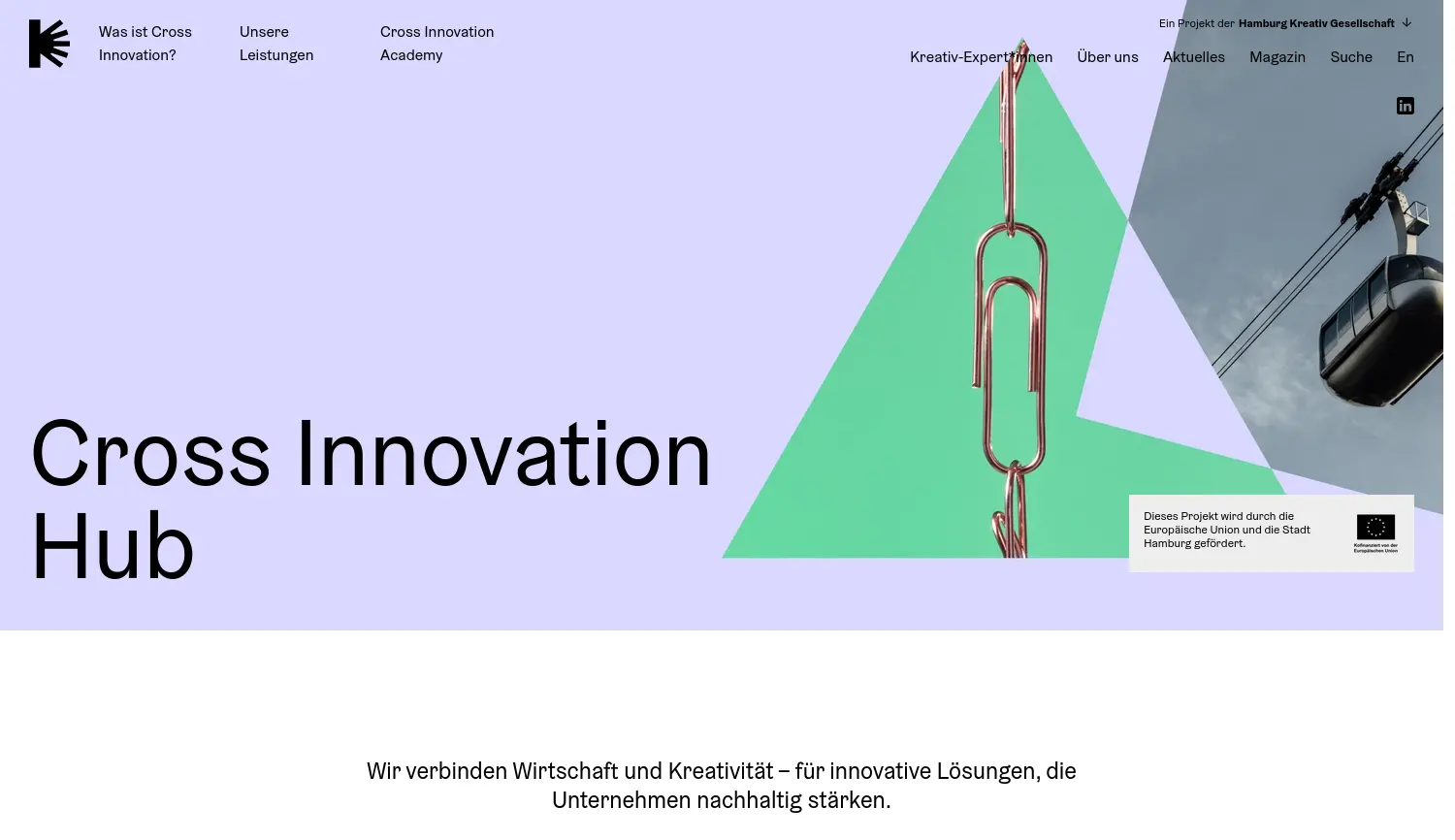 Website der Firma Hamburg Kreativ Gesellschaft mbH